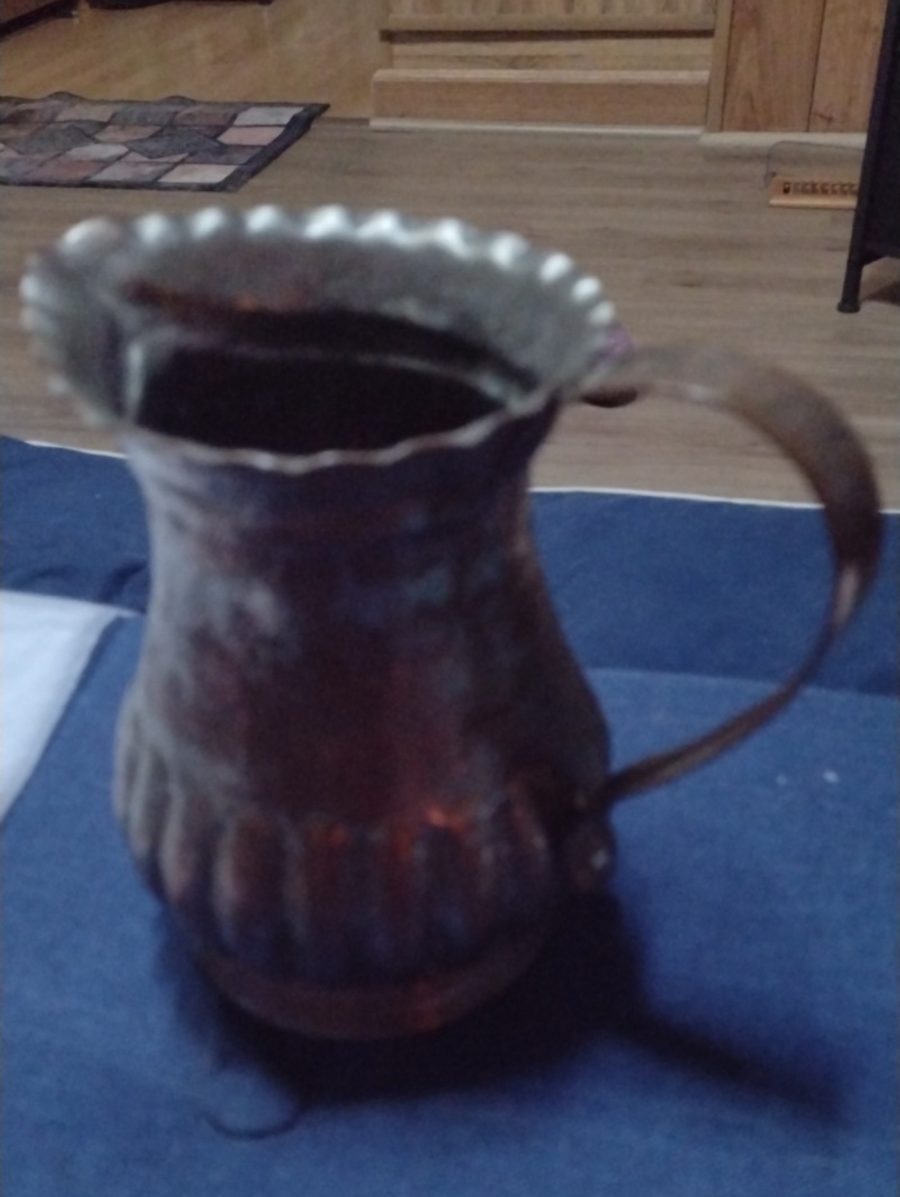 Vintage-Style Egyptian 1940 Decorative Copper Pitcher - Brown